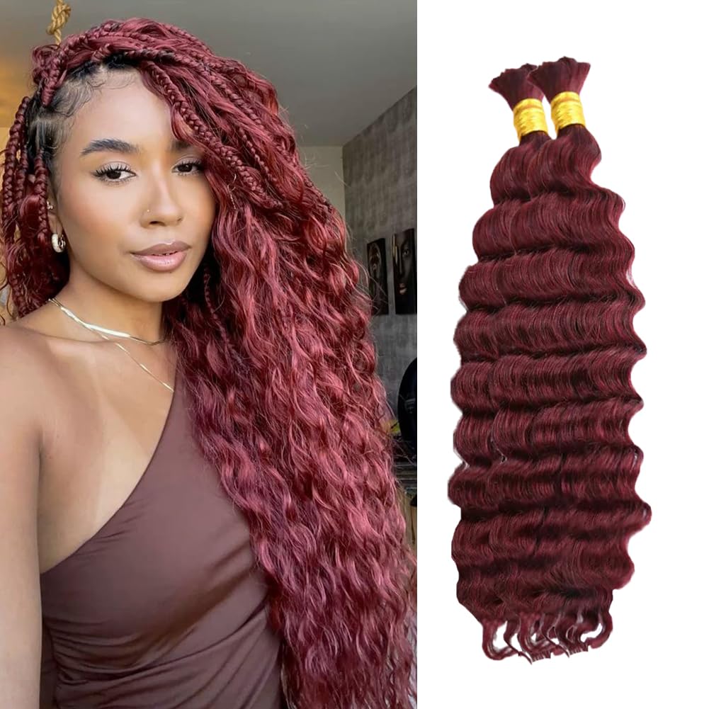 MRSHAIR 100g Deep Wave Bulk Human Hair for Braiding