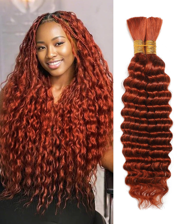 MRSHAIR 100g Deep Wave Bulk Human Hair for Braiding