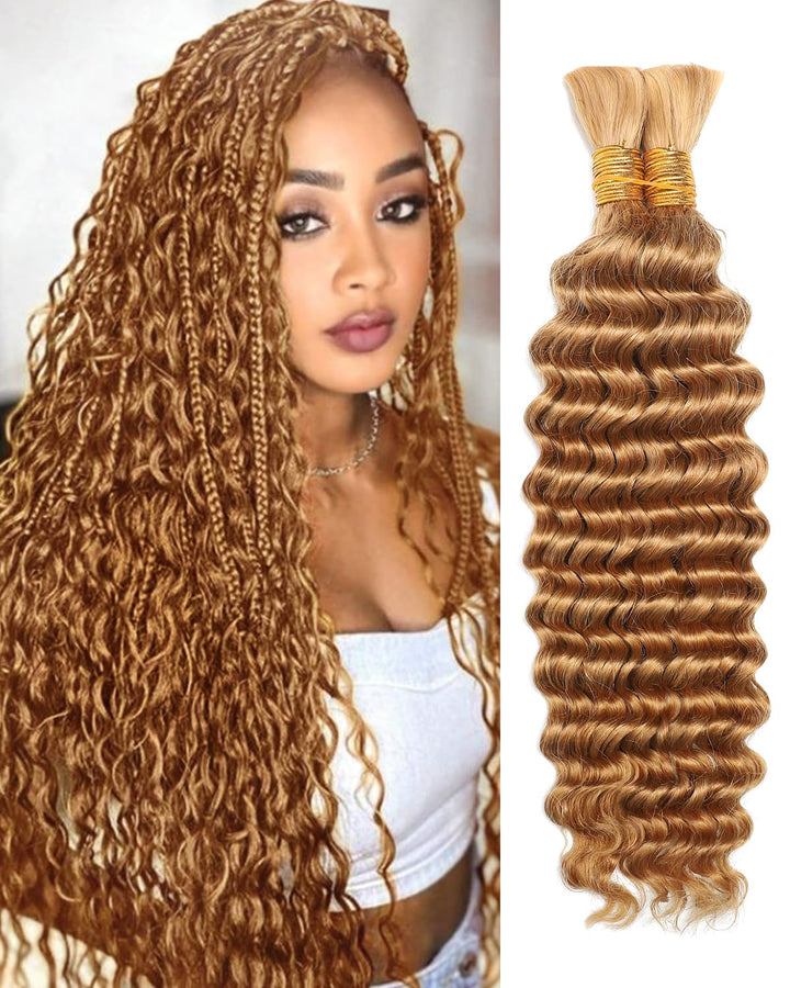 MRSHAIR 100g Deep Wave Bulk Human Hair for Braiding