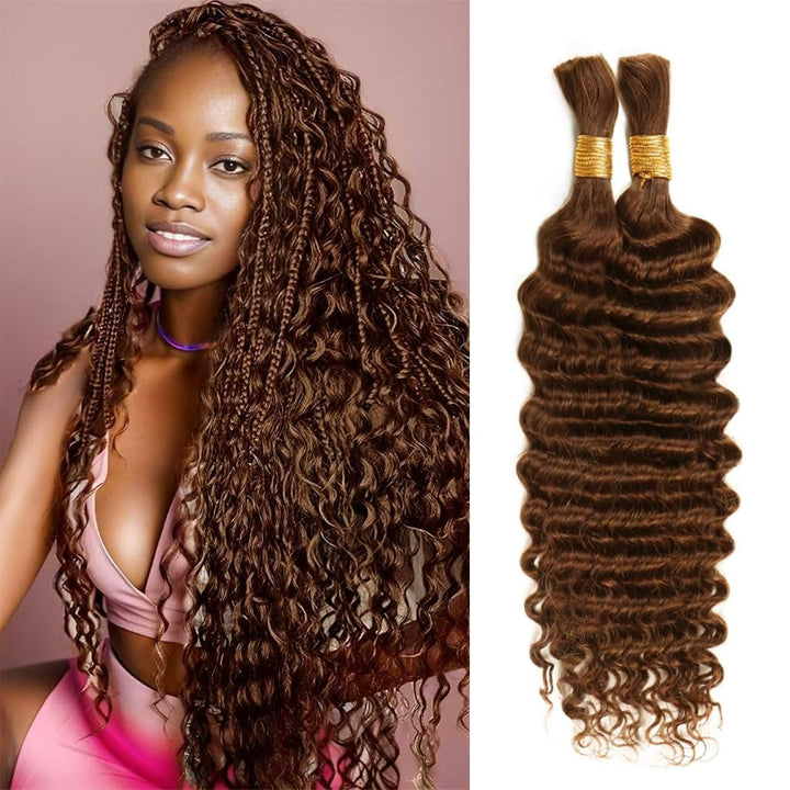 MRSHAIR 100g Deep Wave Bulk Human Hair for Braiding