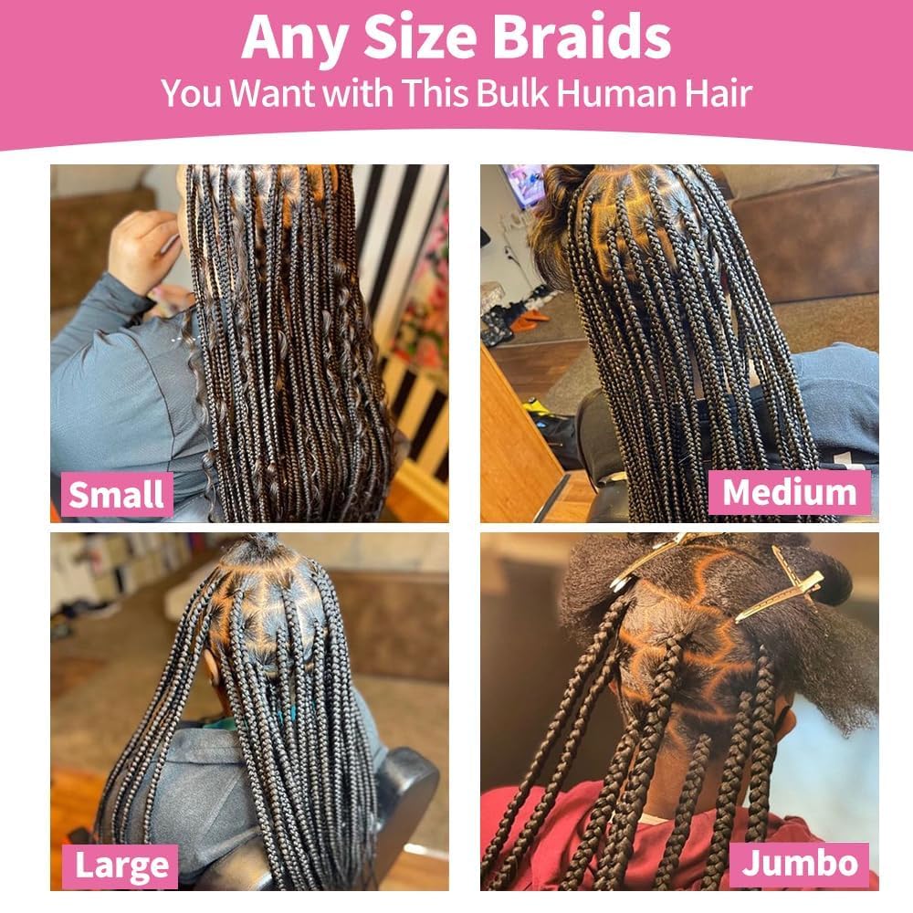 MRSHAIR 100g Deep Wave Bulk Human Hair for Braiding