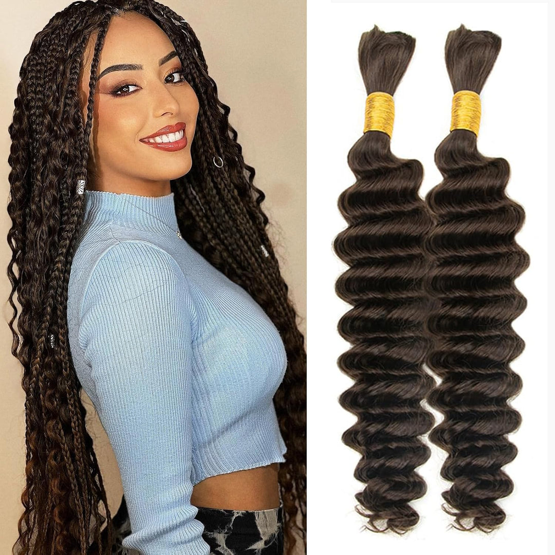 MRSHAIR 100g Deep Wave Bulk Human Hair for Braiding