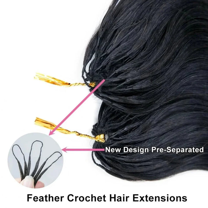 MRSHAIR 120g Body Wave Crochet Human Hair Knots Feather Crochet Hair Extensions