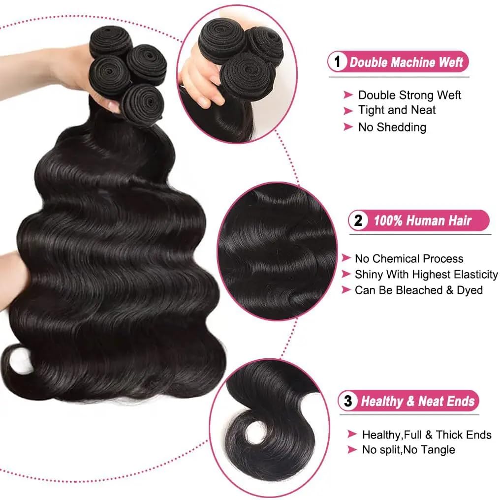 MRSHAIR Body Wave Bundles Human Hair Brazilian Wave Bundles