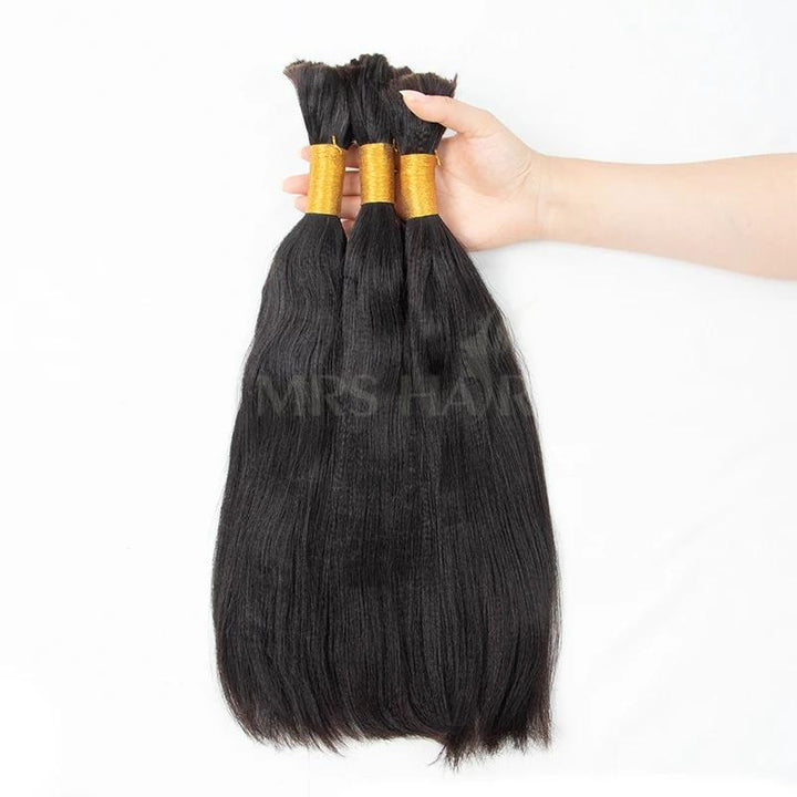 MRSHAIR Hair Bundles Natural Human Hair Bulk V-Light Hair Extensions 14"-24"