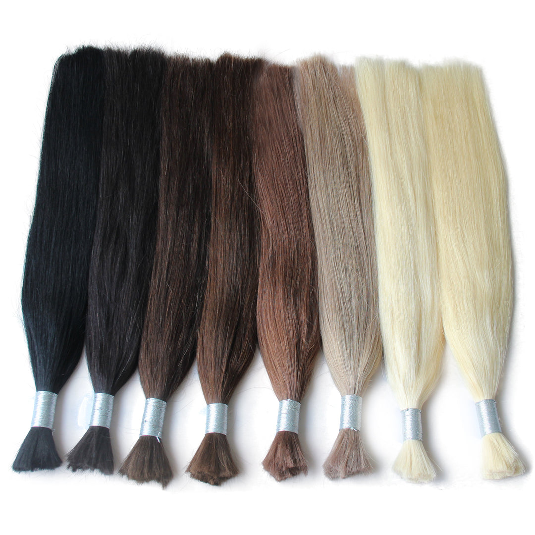 MRSHAIR Hair Bundles Natural Human Hair Bulk V-Light Hair Extensions 14"-24"