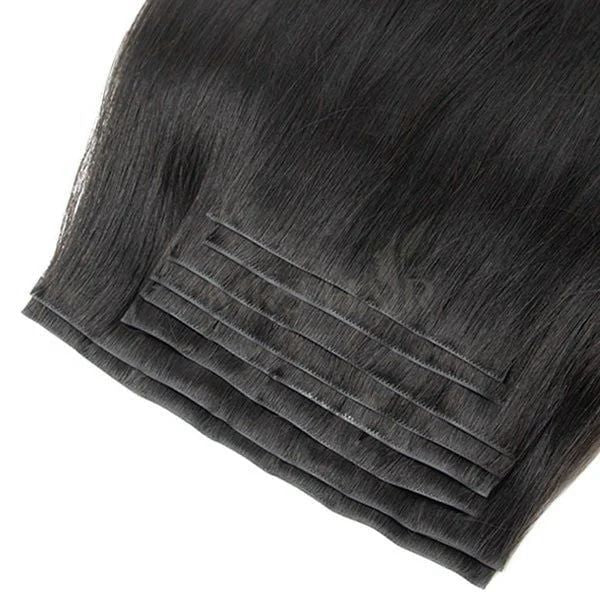 MRSHAIR Invisible Seamless PU Skin Weft Clip In Human Hair Extension