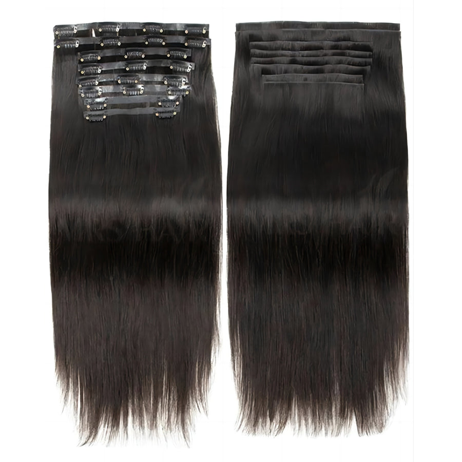 MRSHAIR Invisible Seamless PU Skin Weft Clip In Human Hair Extension