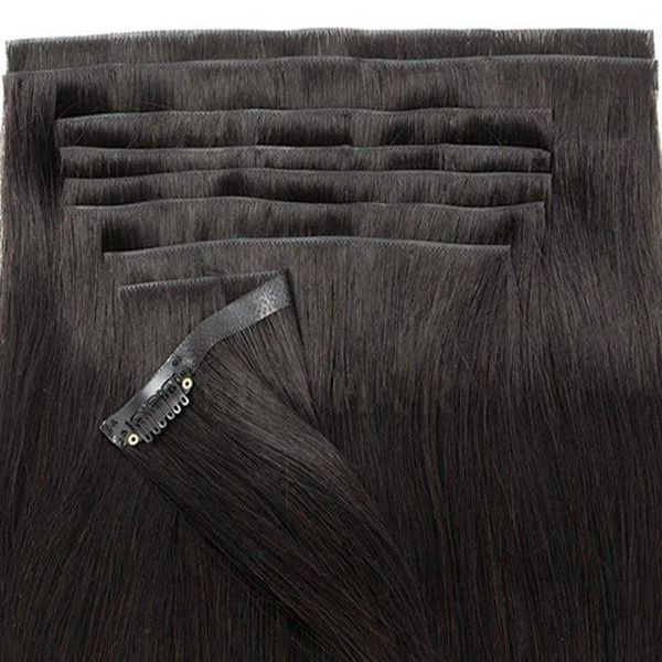 MRSHAIR Invisible Seamless PU Skin Weft Clip In Human Hair Extension