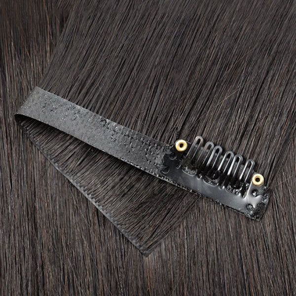 MRSHAIR Invisible Seamless PU Skin Weft Clip In Human Hair Extension