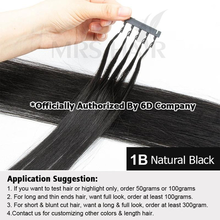 MRSHAIR MRS HAIR 6D-2 Human Hair Extensions 50grams/pack