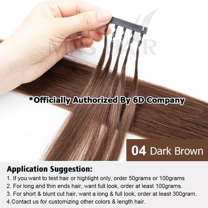 MRSHAIR MRS HAIR 6D-2 Human Hair Extensions 50grams/pack