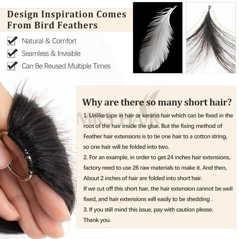 MRSHAIR MRS HAIR 6d-3 Generation Feather Human Hair Extensions 80strands