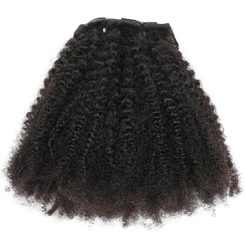 MRSHAIR MRS HAIR Afro Curly Clip in Human Hair Extensions