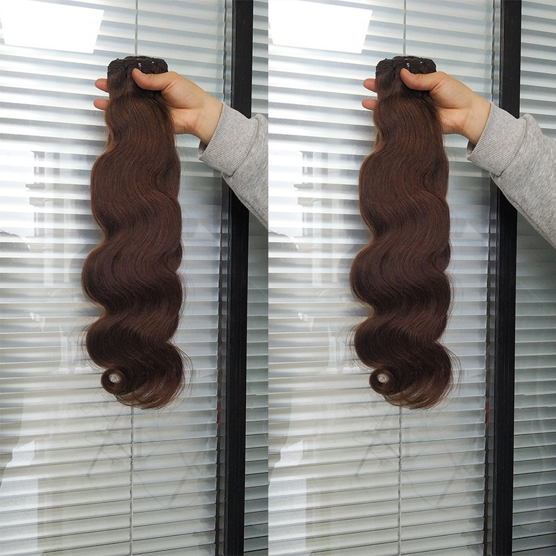 MRSHAIR MRS Hair Double Drawn 100% Human Hair Dark Brown Body Wave Weft Bundles Color 2#