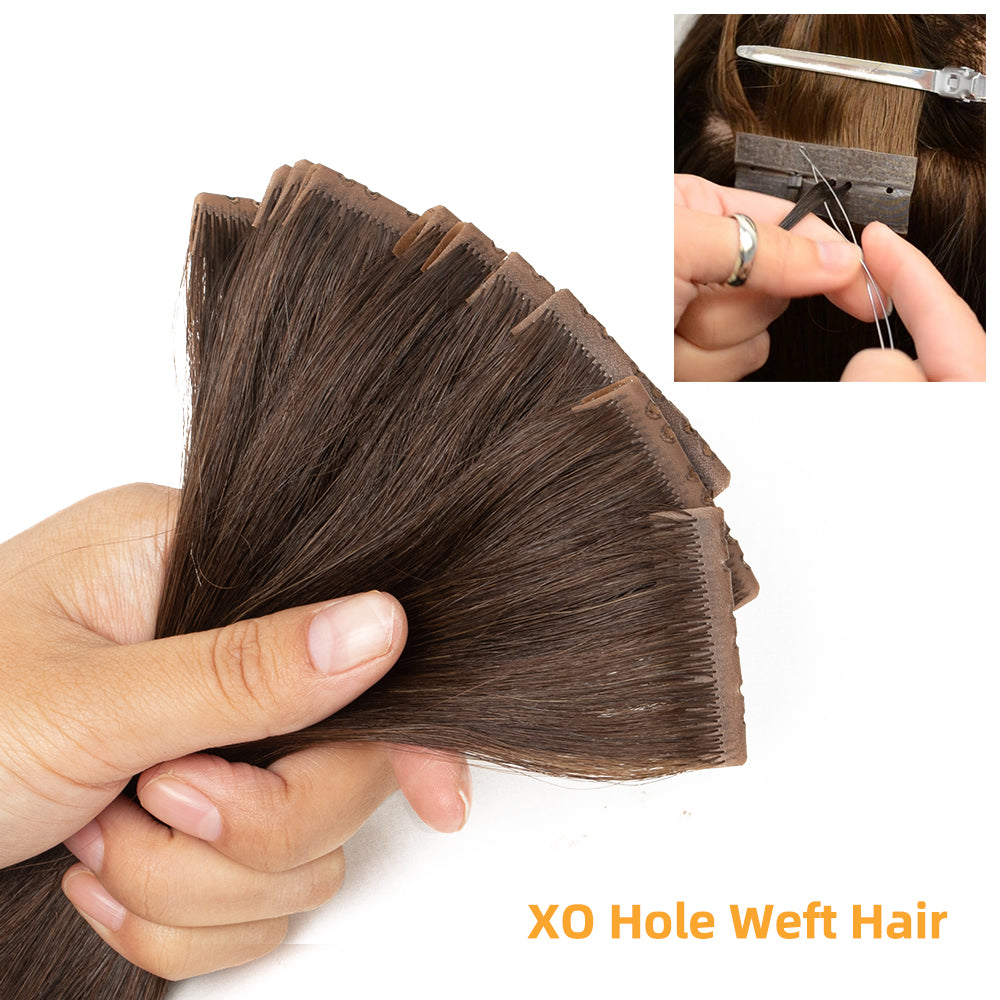 MRSHAIR MRS HAIR Injected PU Holes Twin Tabs Tape In Human Hair Extensions 50g