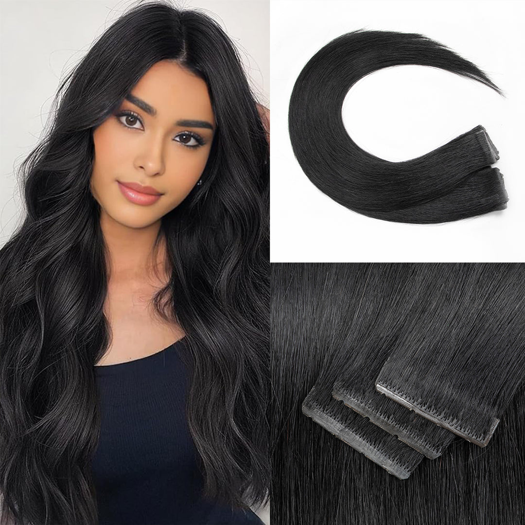MRSHAIR MRS HAIR Injected PU Holes Twin Tabs Tape In Human Hair Extensions 50g