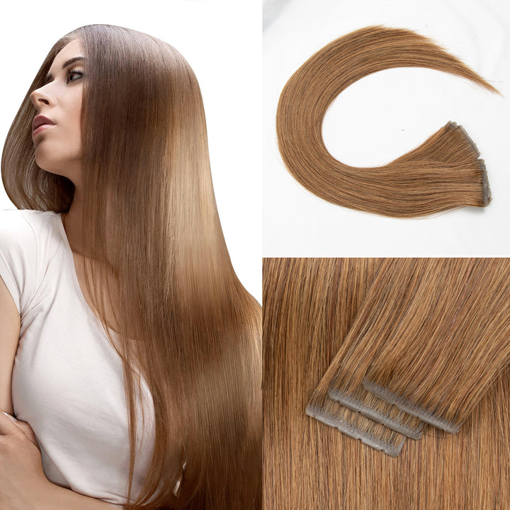 MRSHAIR MRS HAIR Injected PU Holes Twin Tabs Tape In Human Hair Extensions 50g