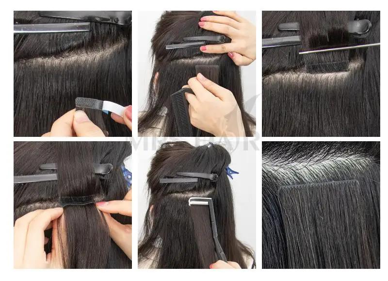 MRSHAIR MRS HAIR Invisible Tape Hair Human Hair Extensions Hand Tied Tape Ins