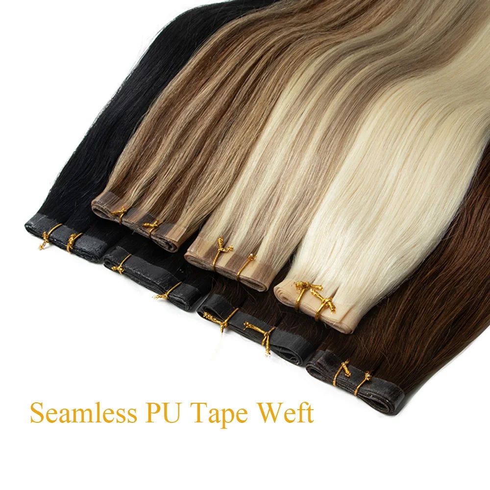 MRSHAIR MRS HAIR Long Glue PU Tape Weft Human Hair Extensions