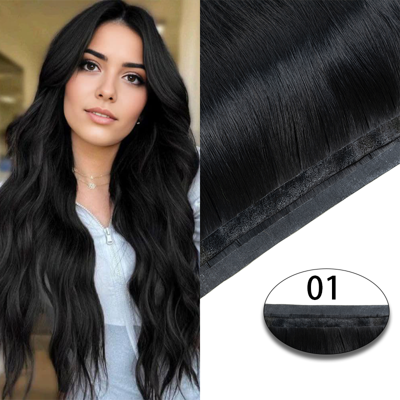 MRSHAIR MRS HAIR Long Glue PU Tape Weft Human Hair Extensions