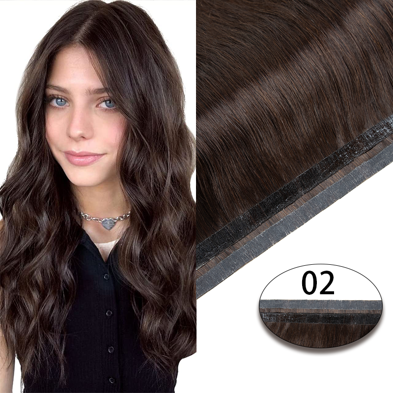 MRSHAIR MRS HAIR Long Glue PU Tape Weft Human Hair Extensions