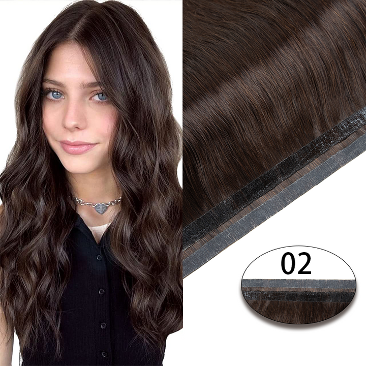 MRSHAIR MRS HAIR Long Glue PU Tape Weft Human Hair Extensions