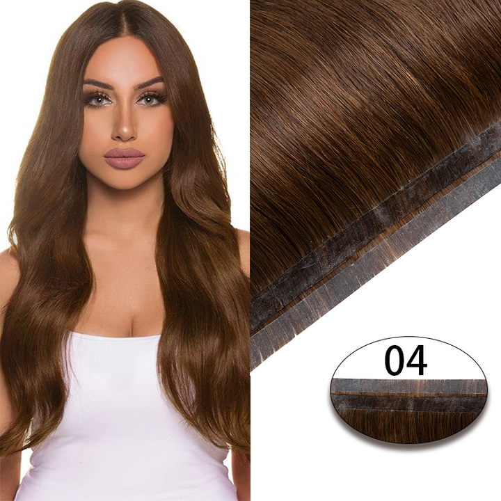 MRSHAIR MRS HAIR Long Glue PU Tape Weft Human Hair Extensions