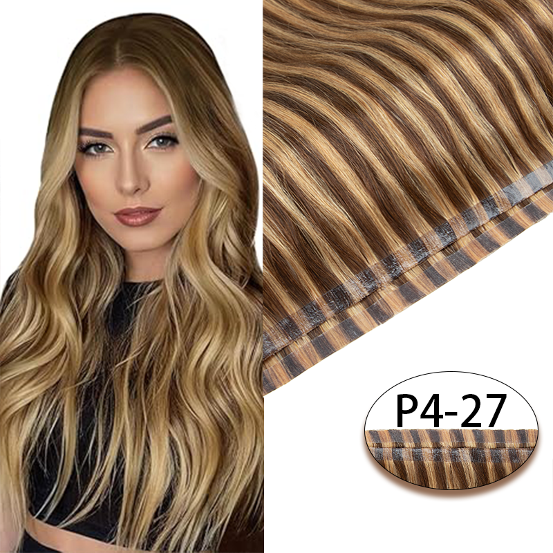 MRSHAIR MRS HAIR Long Glue PU Tape Weft Human Hair Extensions