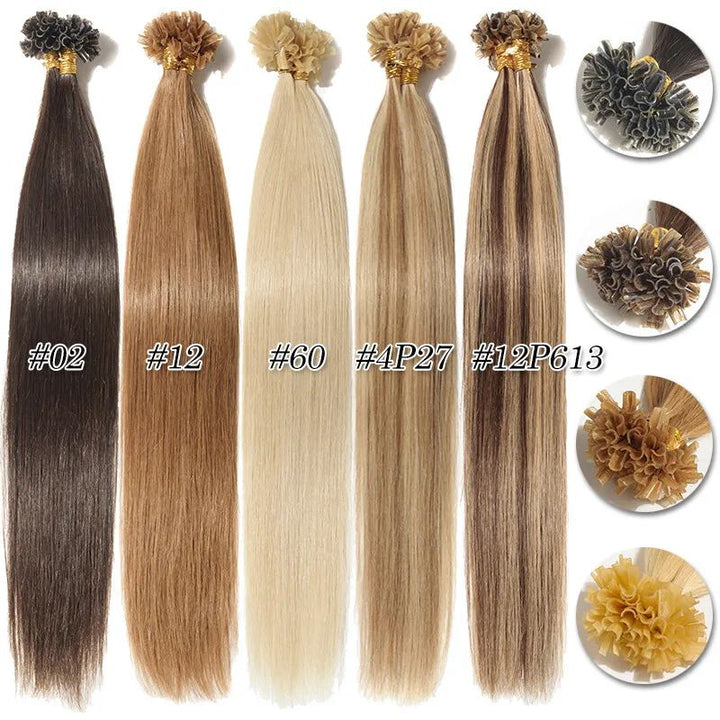 MRSHAIR MRS HAIR Nail Human Hair Extensions U Tip Hair 100G