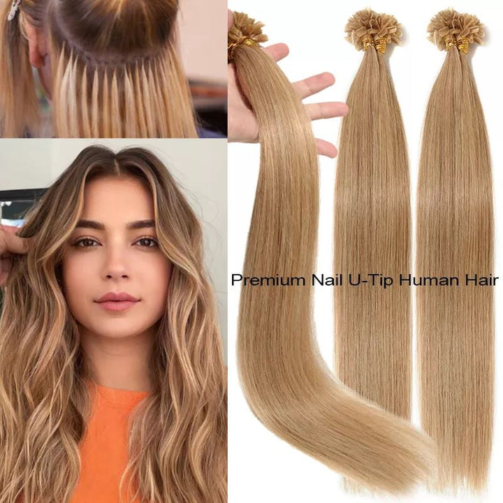 MRSHAIR MRS HAIR Nail Human Hair Extensions U Tip Hair 100G