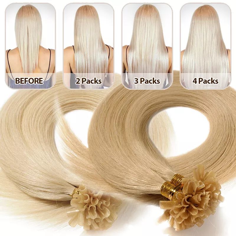 MRSHAIR MRS HAIR Nail Human Hair Extensions U Tip Hair 100G