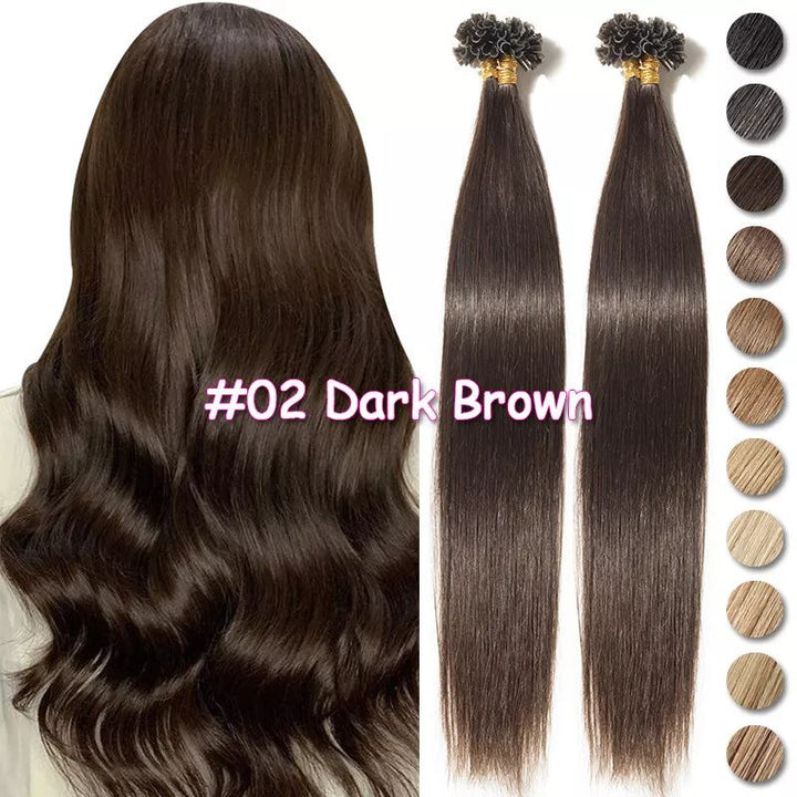 MRSHAIR MRS HAIR Nail Human Hair Extensions U Tip Hair 100G