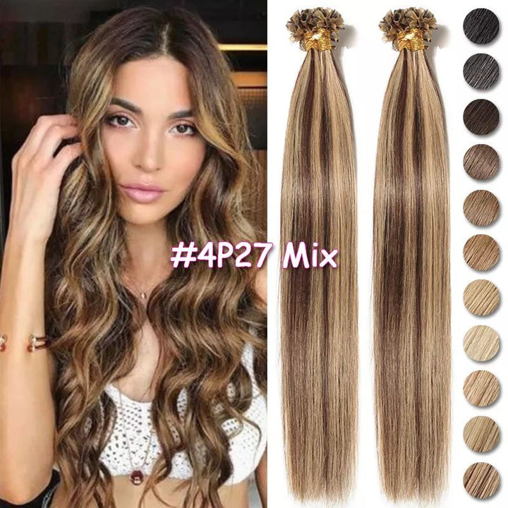 MRSHAIR MRS HAIR Nail Human Hair Extensions U Tip Hair 100G