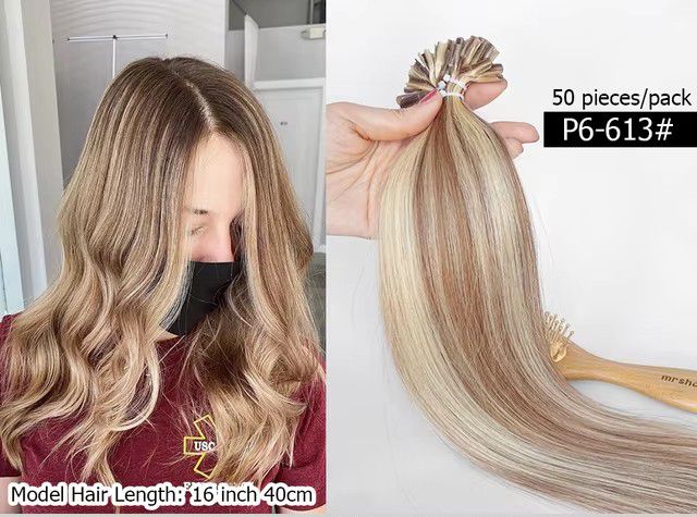 MRSHAIR MRS HAIR Nail Human Hair Extensions U Tip Hair 100G