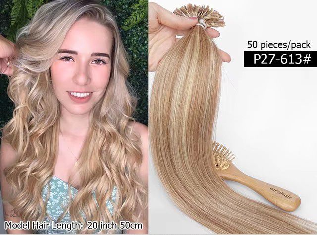 MRSHAIR MRS HAIR Nail Human Hair Extensions U Tip Hair 100G
