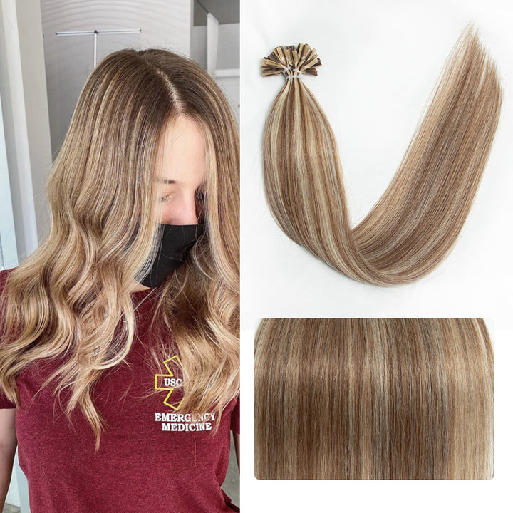 MRSHAIR MRS HAIR Nail Human Hair Extensions U Tip Hair 100G