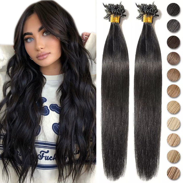 MRSHAIR MRS HAIR Nail Human Hair Extensions U Tip Hair 100G