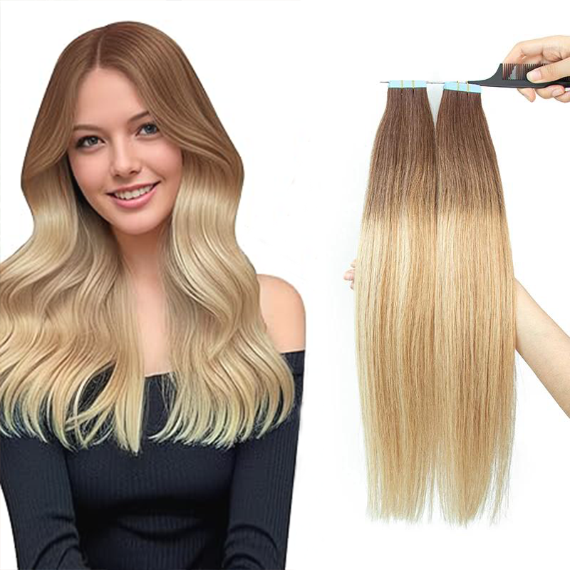 MRSHAIR MRS HAIR Ombre Balayage Tape In Human Extensions 100g T4P12-60