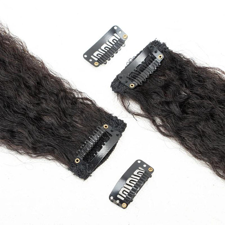 MRSHAIR MRS HAIR Raw Black Kinky Straight Clip in Human Hair