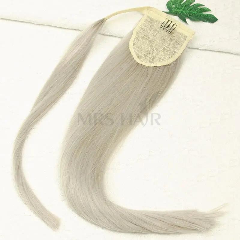 MRSHAIR MRS HAIR Silver Wrap Around Ponytail Human Hair Extensions