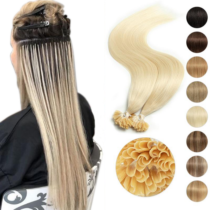 MRSHAIR MRS HAIR  U tip Human Hair Extensions Nail Hair Extensions