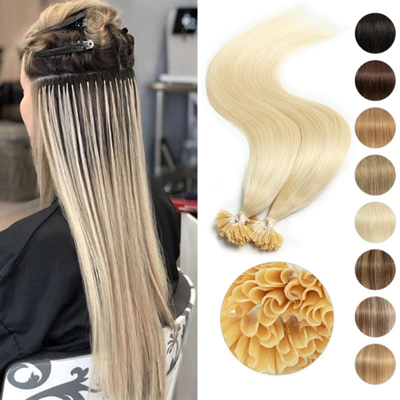 MRSHAIR MRS HAIR  U tip Human Hair Extensions Nail Hair Extensions