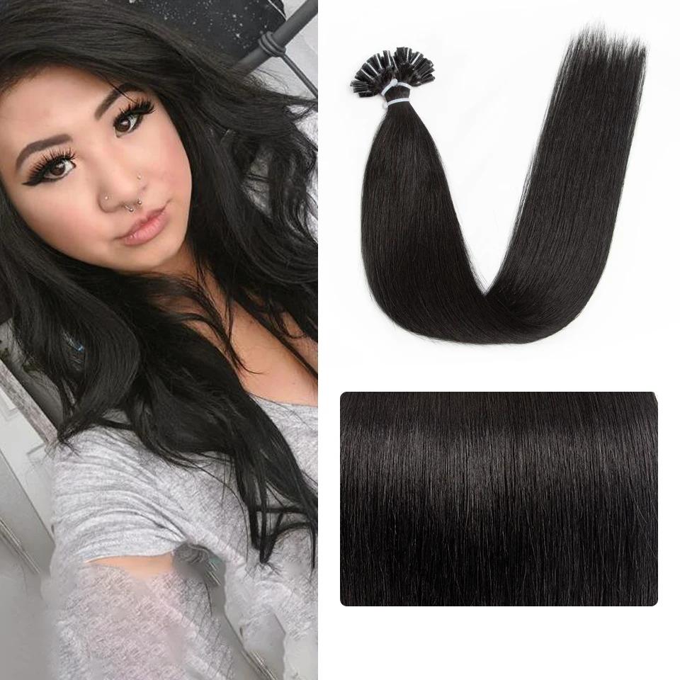 MRSHAIR MRS HAIR  U tip Human Hair Extensions Nail Hair Extensions