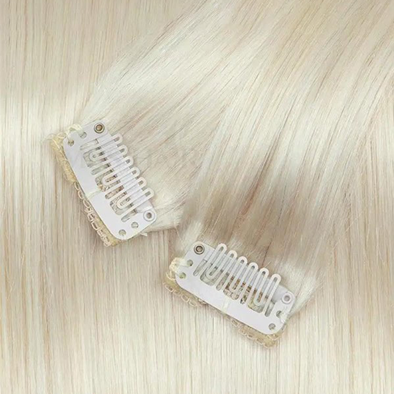 MRSHAIR MRS HAIR White Blonde #1001 Clip In Human Hair Extension 7pcs/set