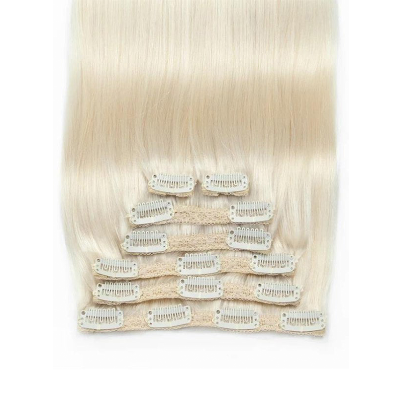 MRSHAIR MRS HAIR White Blonde #1001 Clip In Human Hair Extension 7pcs/set