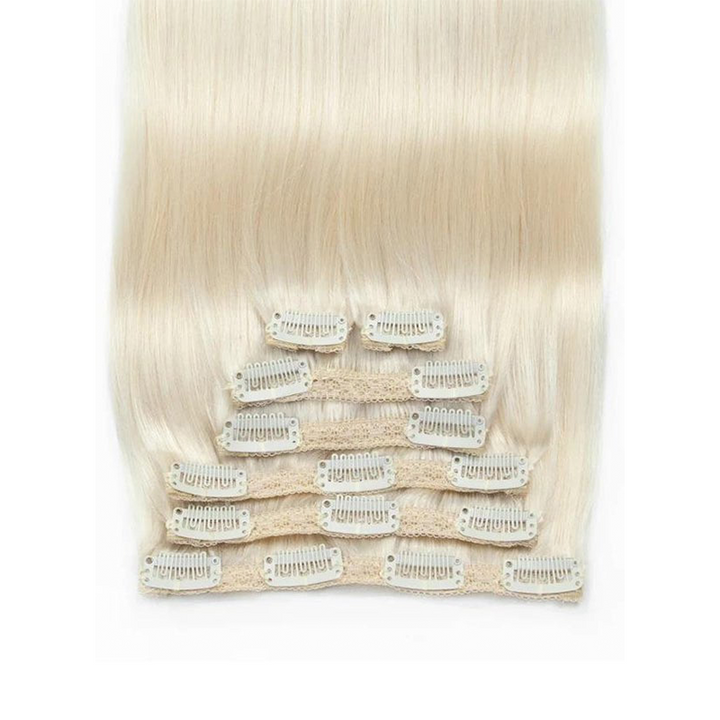MRSHAIR MRS HAIR White Blonde #1001 Clip In Human Hair Extension 7pcs/set
