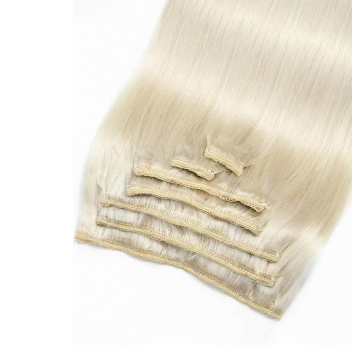 MRSHAIR MRS HAIR White Blonde #1001 Clip In Human Hair Extension 7pcs/set
