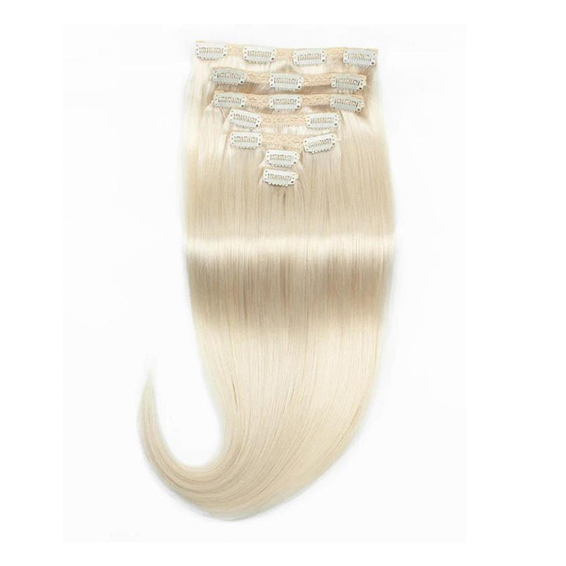 MRSHAIR MRS HAIR White Blonde #1001 Clip In Human Hair Extension 7pcs/set