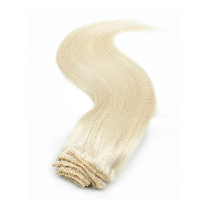 MRSHAIR MRS HAIR White Blonde #1001 Clip In Human Hair Extension 7pcs/set